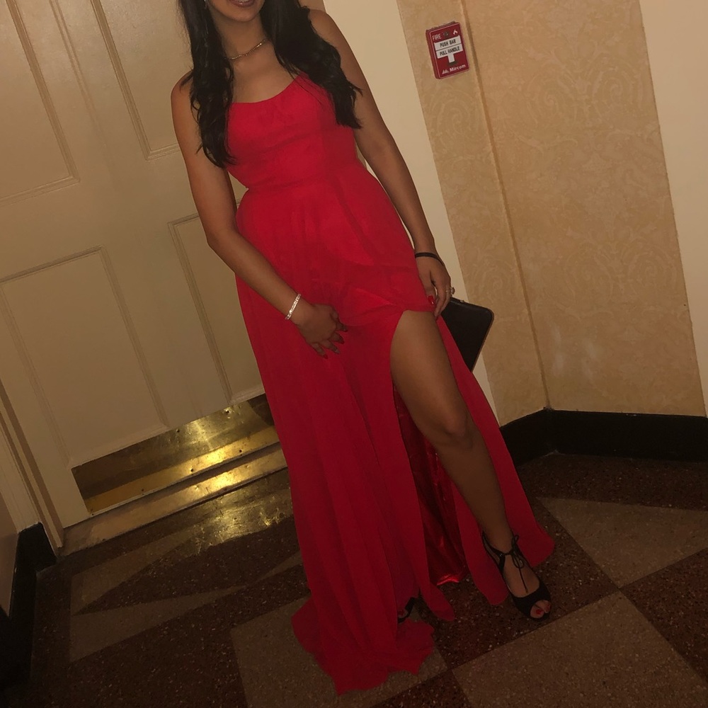 Red Floor length Prom Dress from Prom Girl
